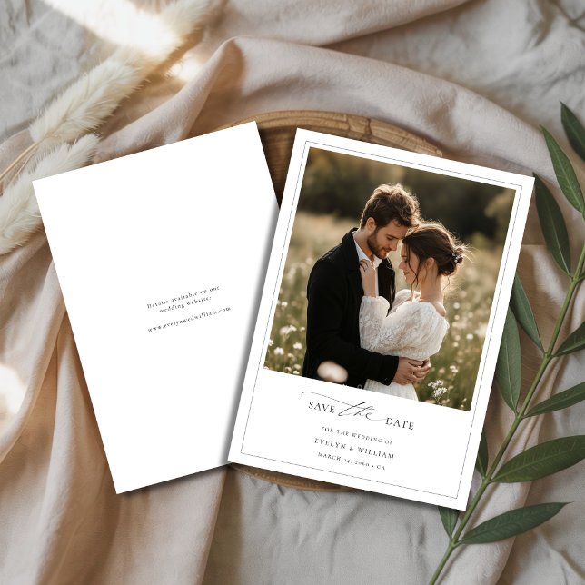 Romantisches Foto Rustikale Borho-Rahmen Hochzeit Save The Date (Von Creator hochgeladen)