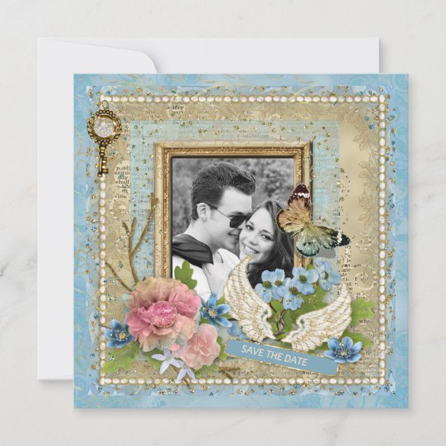 Romantisches Foto Save the Date (Vorderseite)