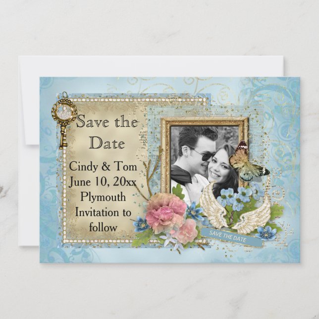 Romantisches Foto Save the Date (Vorderseite)