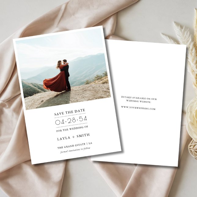Romantisches Foto Typografie Budget Moderne Hochze Save The Date (Von Creator hochgeladen)
