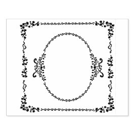 Romantisches Frame Oval Gummistempel
