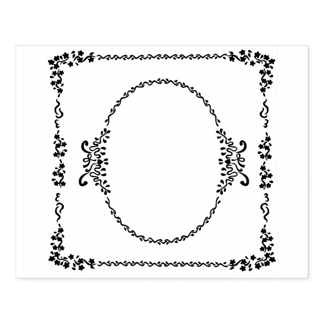 Romantisches Frame Oval Gummistempel (Prägung)
