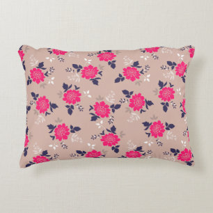 Romantisches Fuchsienrosa Blumenmuster Zierkissen