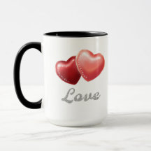 Romantisches funkelndes rotes Herz "Liebe" Glitter