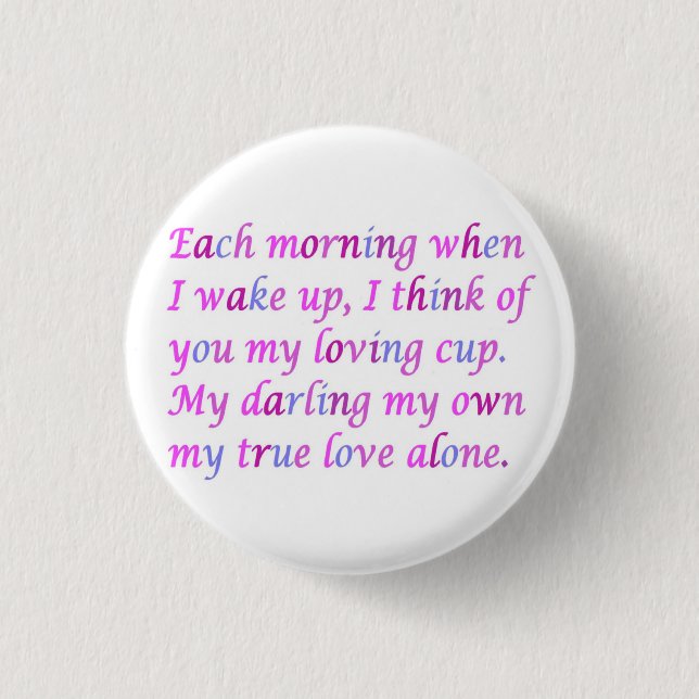 Romantisches Gedicht für Ihre wahre Liebe gemischt Button (Vorderseite)