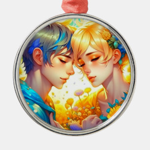 Romantisches Geschenk für Paare   Anime-Junge und  Ornament Aus Metall