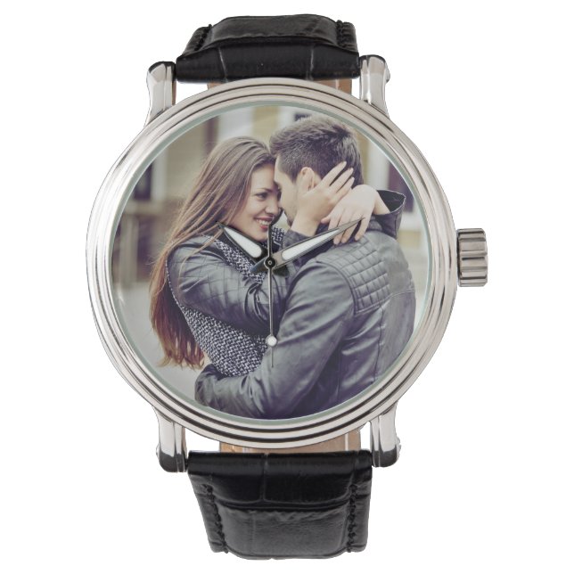 Romantisches Geschenk | Ihr persönliches Foto Armbanduhr (Vorderseite)