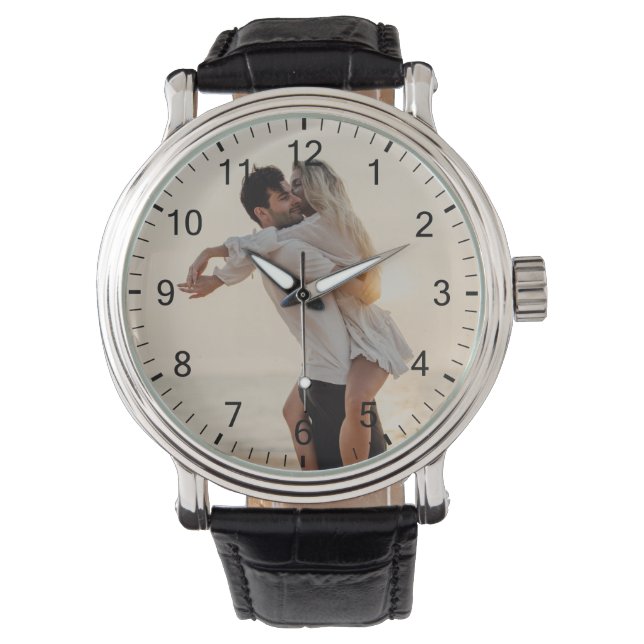 Romantisches Geschenk | Ihr persönliches Foto mit  Armbanduhr (Vorderseite)