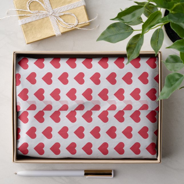 Romantisches Geschenkpapier mit roten Herzen Seidenpapier (Geschenk)