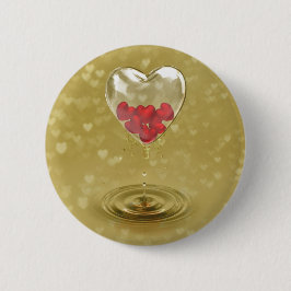 Romantisches Glasherzendesign Button