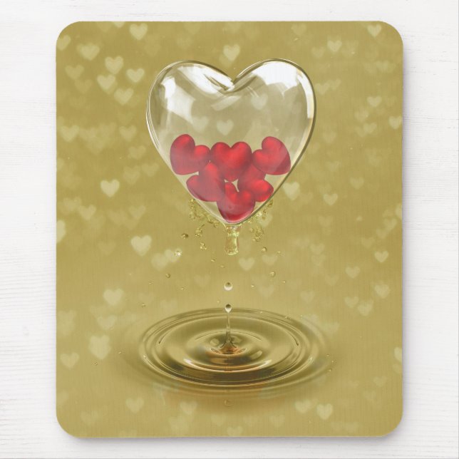 Romantisches Glasherzendesign Mousepad (Vorne)
