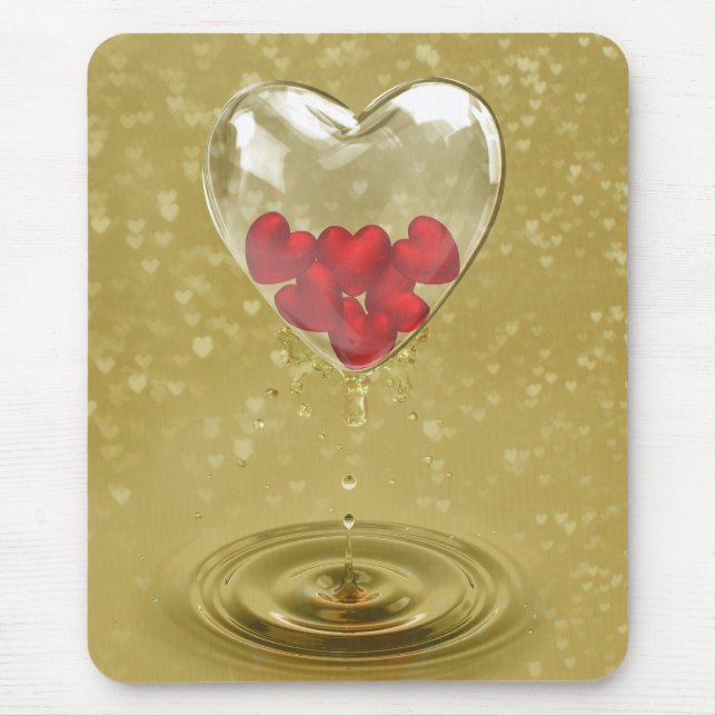 Romantisches Glasherzendesign Mousepad (Vorne)