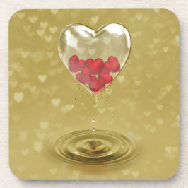 Romantisches Glasherzendesign Untersetzer