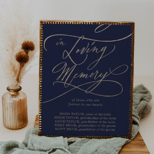 Romantisches Gold in Kalligrafie   Navy In Lieber  Poster