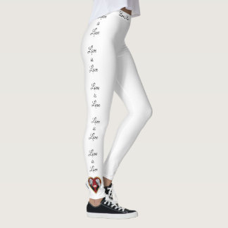 Romantisches Gold & Rotes Herz, das L in LGBTQ Leggings