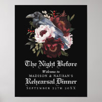 Romantisches Gothic Raven Wedding Probe Dinner