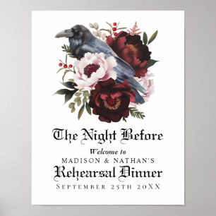 Romantisches gotisches Raben-Hochzeitsprobedinner Poster