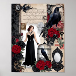 Romantisches Gotisches Vintages Elegantes Poster