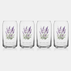 Romantisches Grau Lila Lavendel Floral Dosenglas
