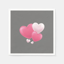 Romantisches Herz Ballon Napkin - Liebe & Valentin Serviette