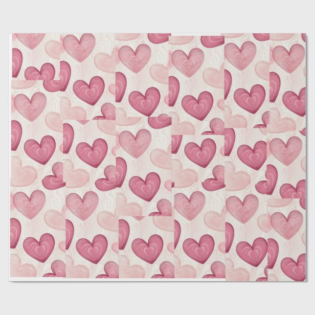 "Romantisches Herz-Geschenkpapier  Geschenkpapier (Flach)
