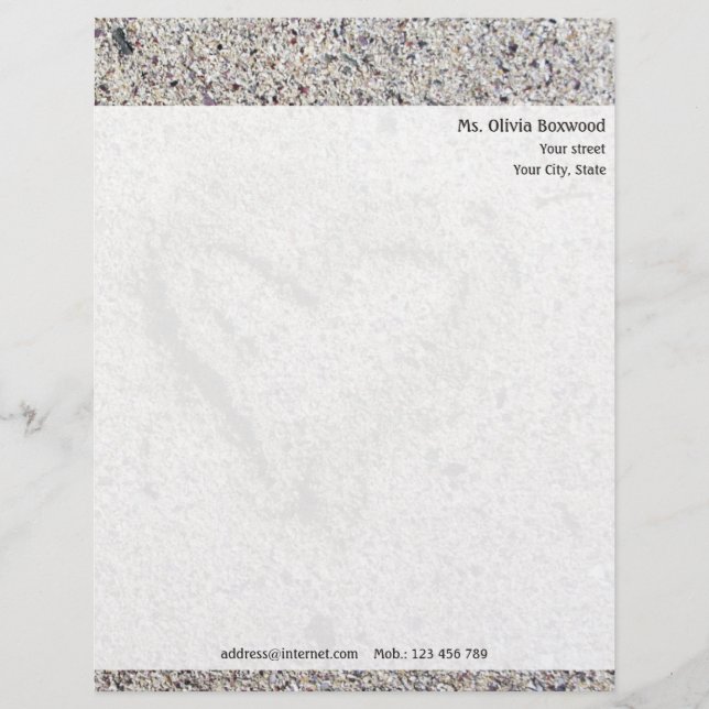 Romantisches Herz im Sand mit Rücksendeadresse Briefkopf (Vorderseite)