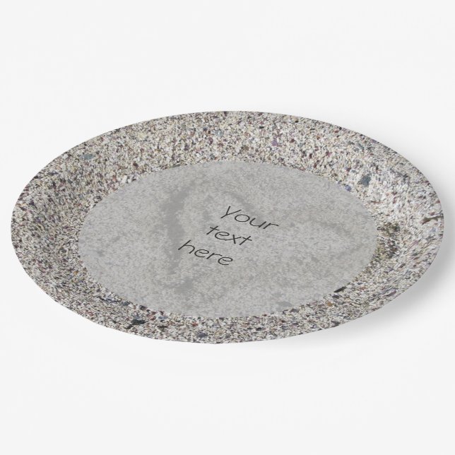 Romantisches Herz in Sand Foto - jeder Text Pappteller (Schrägansicht)