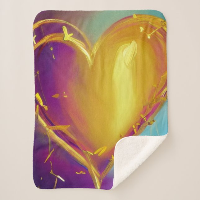 Romantisches Herz Sherpa Blanket Sherpadecke (Vorderseite)