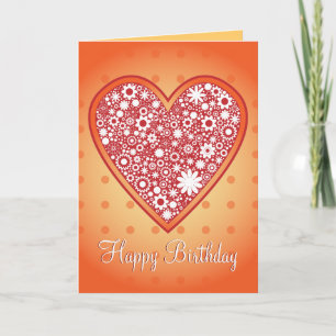 Romantisches Herzdesign "Happy Birthday" Karte