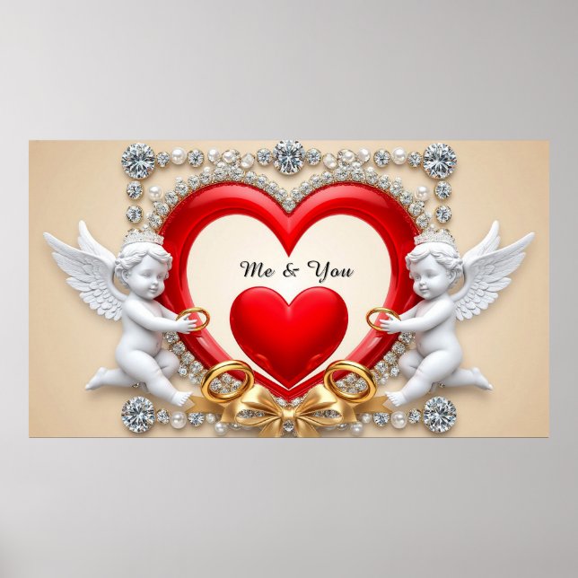 Romantisches Herzdesign Poster (Vorne)