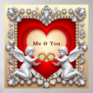 Romantisches Herzdesign Poster