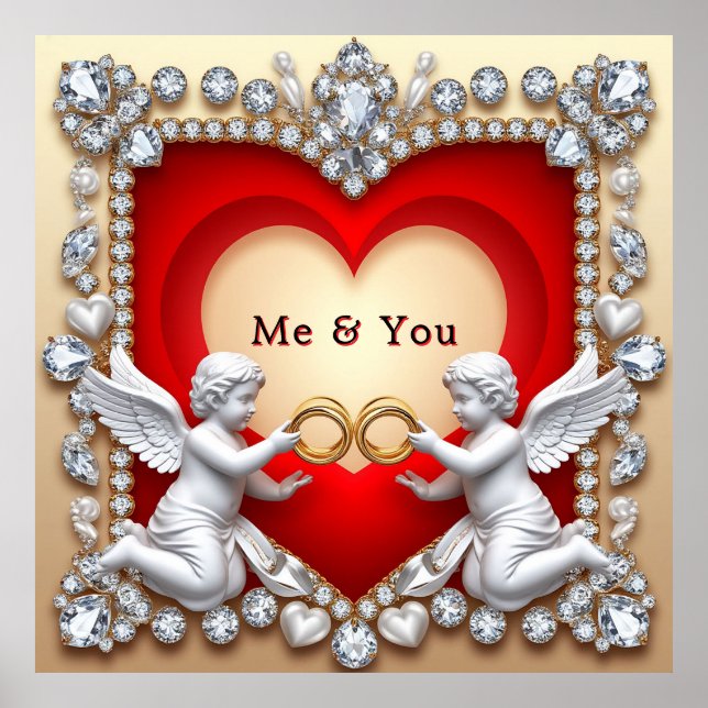 Romantisches Herzdesign Poster (Vorne)