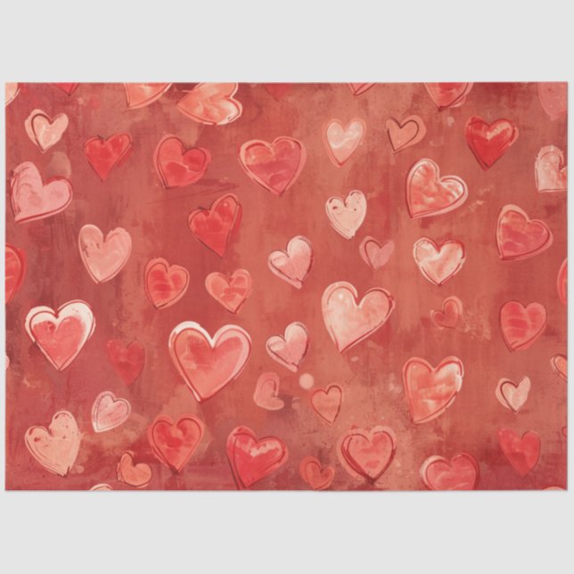 Romantisches Herzinfarktpapier Seidenpapier (Vorderseite)