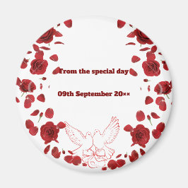 Romantisches Hochzeitdatenzentrum - Rote Rosen & T Magnet