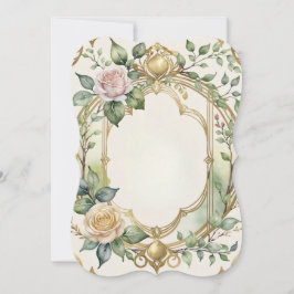 romantisches Hochzeitgold Einladung