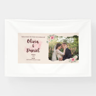 Romantisches Hochzeits-Einladungsbanner – Rosa Was Banner