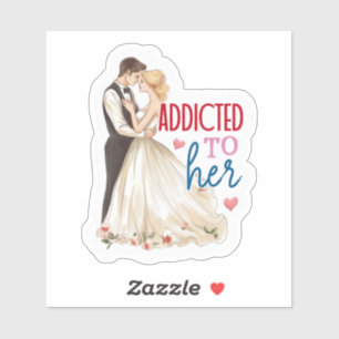 Romantisches Hochzeitspaar Aufkleber