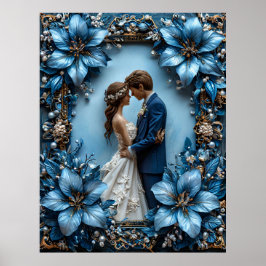 Romantisches Hochzeitsportrait Poster