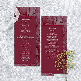 Romantisches Hochzeitsprogramm für Blumen in Rosa Einladung
