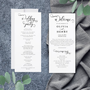 Romantisches Hochzeitsprogramm für Kalligrafie