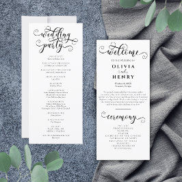 Romantisches Hochzeitsprogramm für Kalligrafie