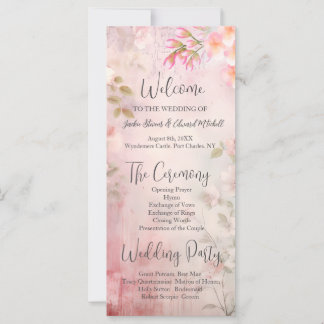 Romantisches Hochzeitsprogramm für Rosa Flora