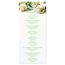 Romantisches Hochzeitsprogramm für Weißrosen