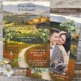 Romantisches italienisches Hochzeitsempfang Custom Einladung