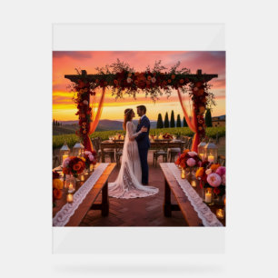 "Romantisches italienisches Sunset Wedding Design Acrylschild
