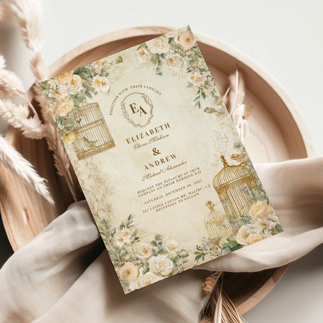 Romantisches Ivory Blumengarten Party Einladung (Von Creator hochgeladen)