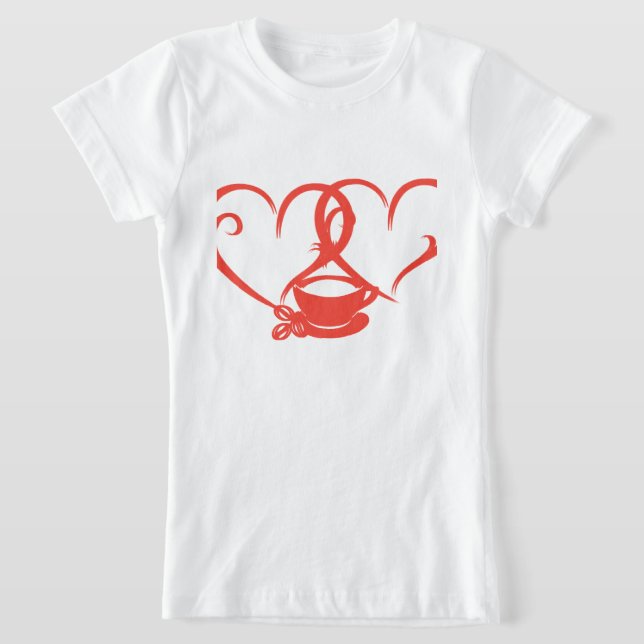 Romantisches Kaffee-Logo-Design T-Shirt (Ablage )