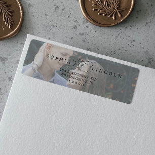 Romantisches kalligrafisches Foto Rücksendeadresse