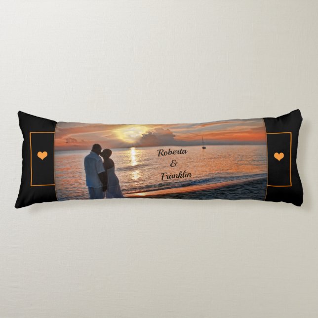 Romantisches Karibisches Paar Sunset Personalisier Seitenschläferkissen (Vorderseite)