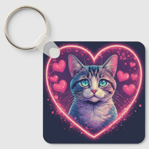 Romantisches Katzenliebhaber-Geschenk Ästhetisch Schlüsselanhänger